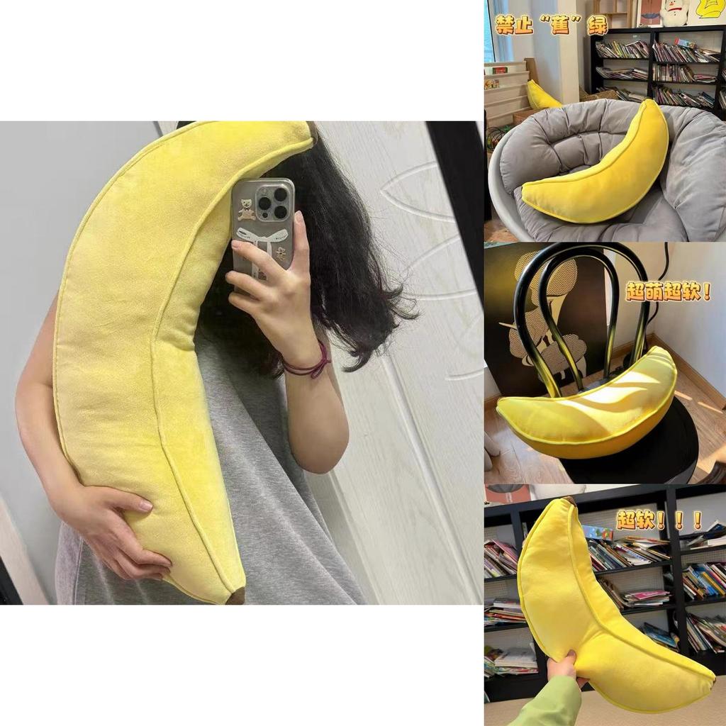 Plush Banana Pillow Cushion For Dorm Bed Relaxation