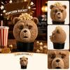 Origineller Bärenkopf Popcorn-Eimer Behälter mit abnehmbarem Deckel für Film-Snacks und Partygebrauch Langlebiges Kunststoffmaterial