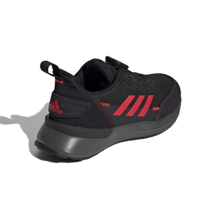 adidas Rapidarun Boa Cushioning Low Top Kids' Running Shoes Black Red Children Aged 3 7 Years Old FU7314