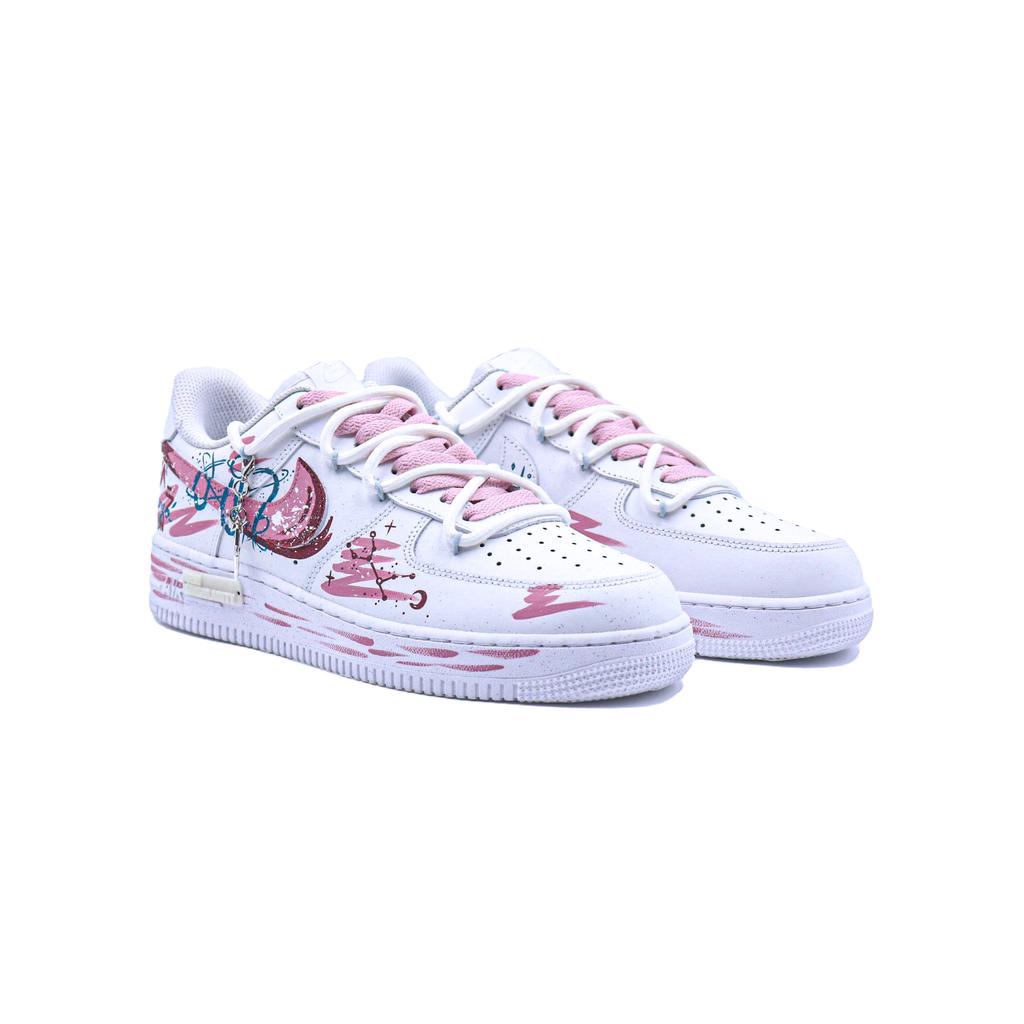 Nike Air Force 1 Slip Resistant Abrasion Resistant Low Top Skateboard Shoes Unisex Pink White CW2288-111(Team779-)
