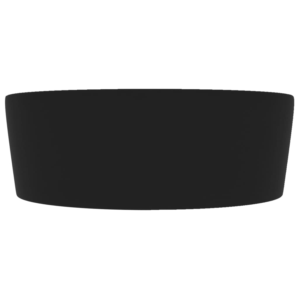 Luxury Wash Basin with Overflow Matte Black 36 X 13 Cm Ceramic