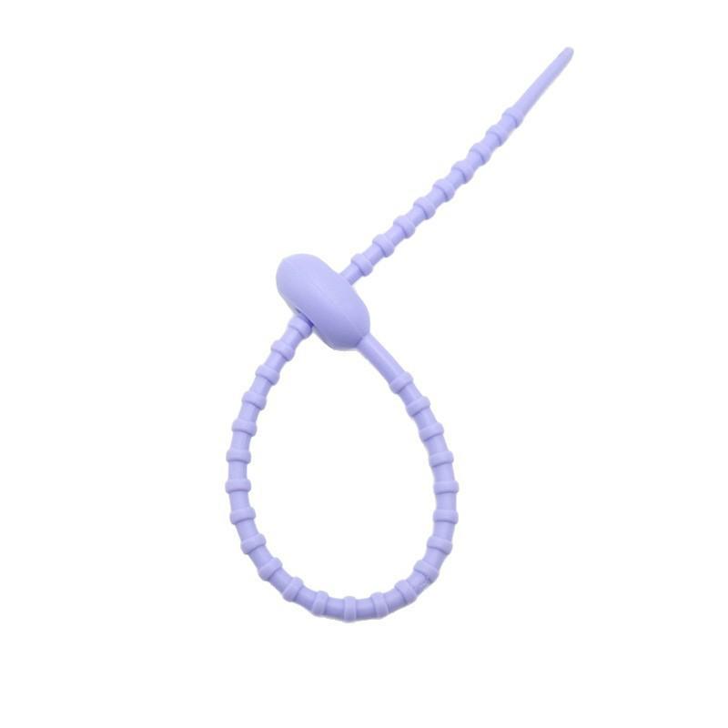 Multicolor TPR Silicone Zip Ties: Elastic Self-Locking, Reusable Cable Organizers & Keychain Pendants.