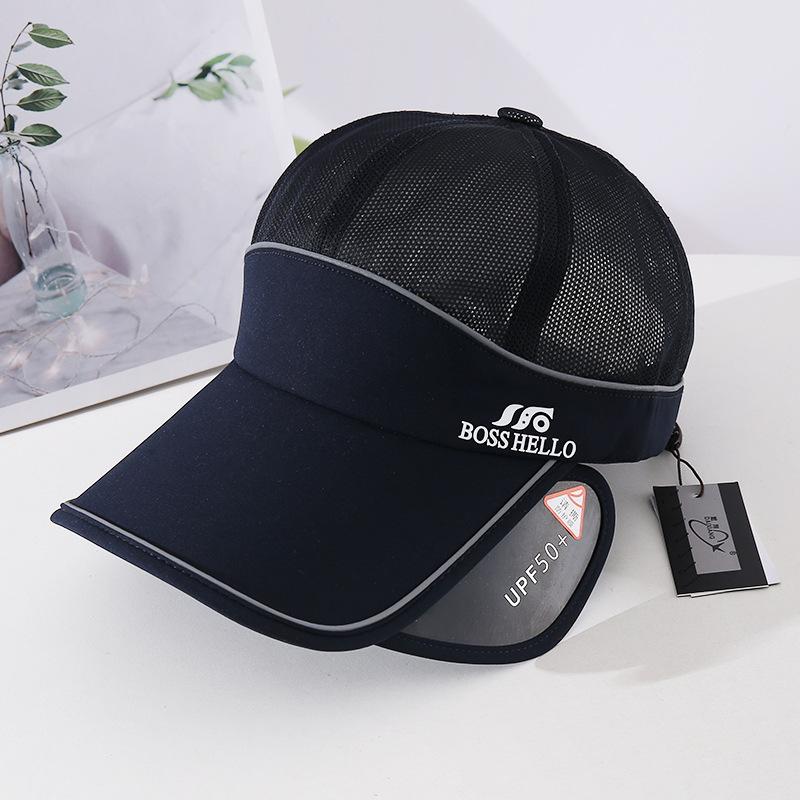 Baseball Cap Men's Summer Sunscreen Hat Women's New Enlarged Retractable Brim Outdoor Sports Cap Sun Cover Hat