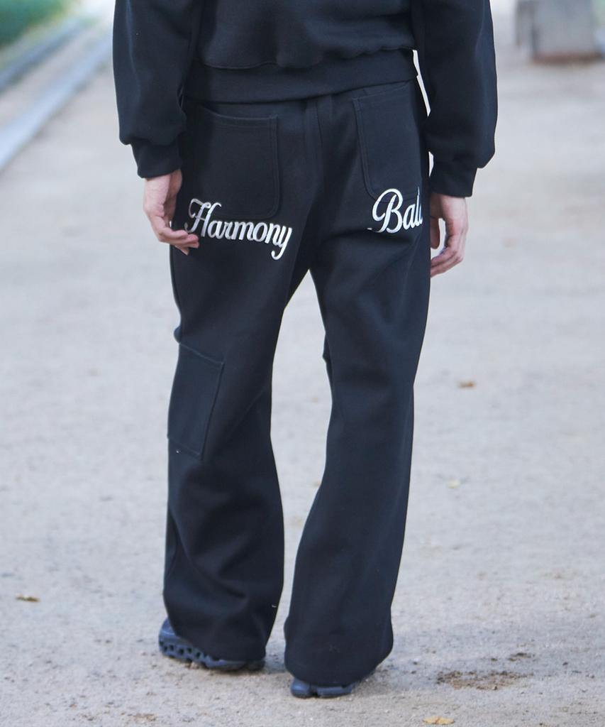 Pioel Parachute Embroidered Pants_Black