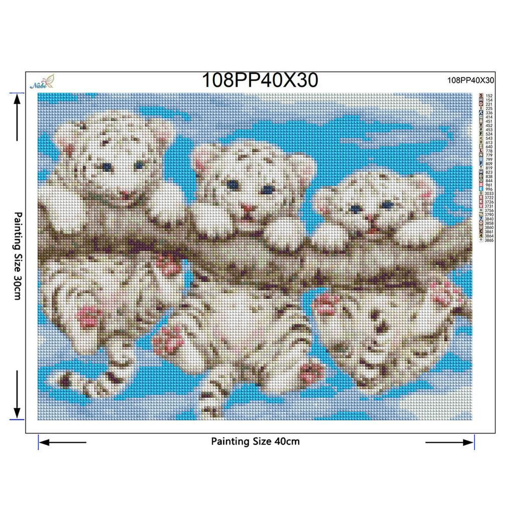 Diamond Painting Tigers Embroidery Animals Handmade Round Diamond Painting Picture  Wall Stickers