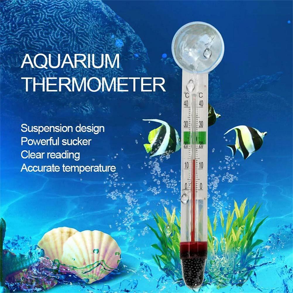 1/5/10pz Termometro per Acquario Termometro per Acqua Vasca per Pesci Con Ventosa Facile da Leggere Indicatore Temperatura Acqua per Acquario