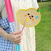 Cartoon Handmade Weaving Fan Bear Butterfly Dog Pumpkin Shell Mango Shape Woven Hand Fan Summer Handheld Cooling Fan Decoration