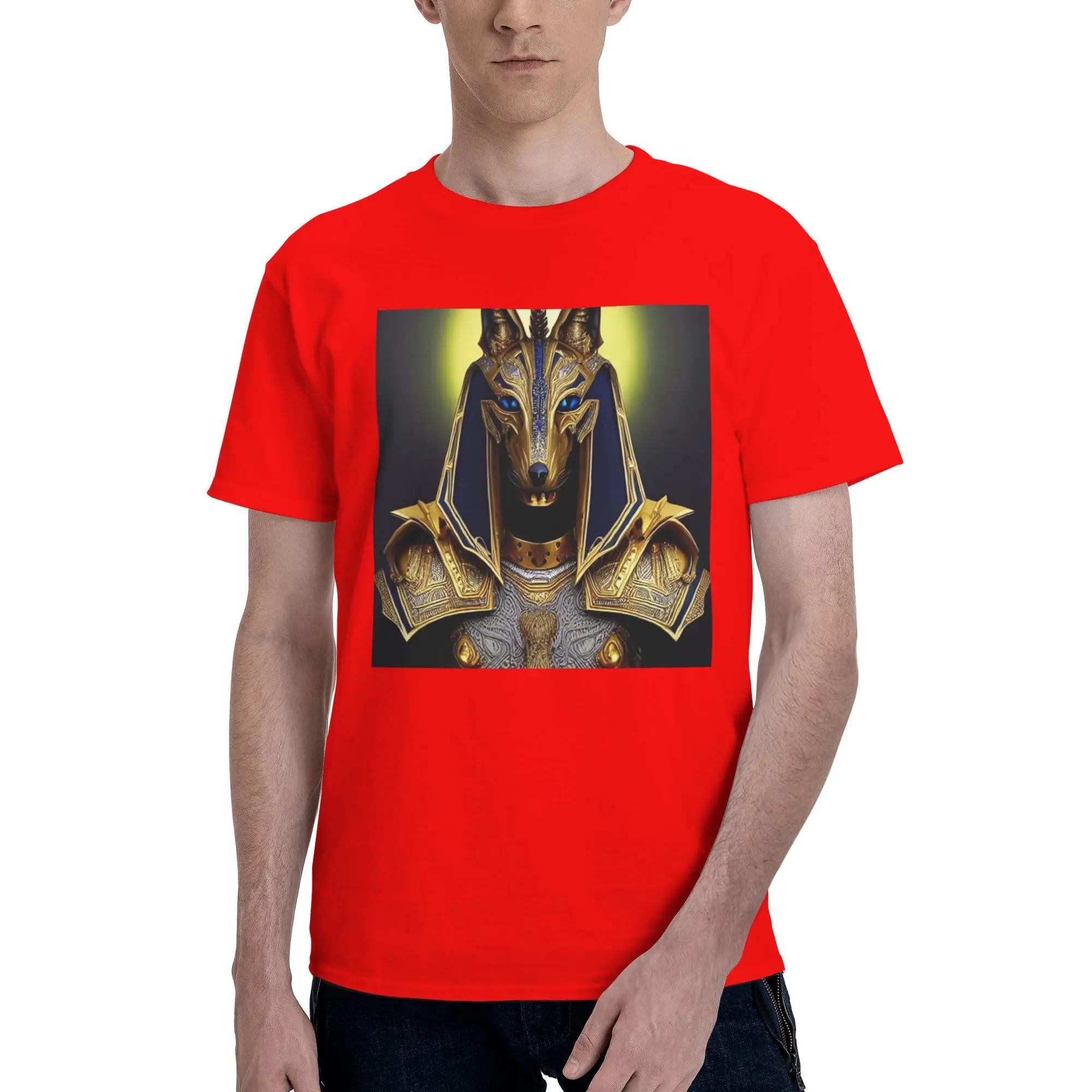 Egyptian God Anubis Art 2 Men TShirt Plus Size T Shirts Mens Crew Neck Cotton Tees Short Summer Male S