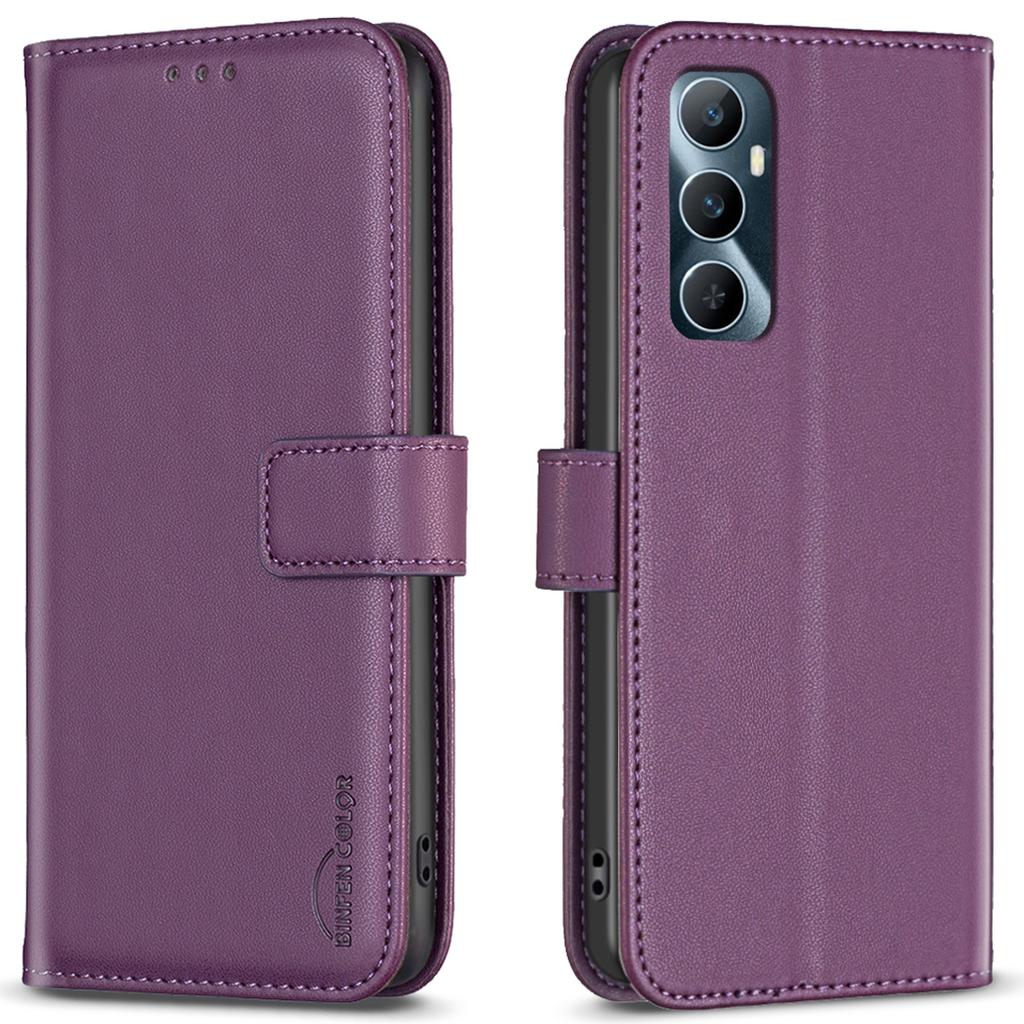 BINFEN COLOR BF17 For Realme C65 4G Wallet Case Folio Flip Leather Phone Cover