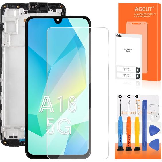 OLED для Samsung Galaxy A16 5G Замена экрана для Samsung A16 5G ЖК-дисплей SM-A166B, SM-A166P, ЖК-дигитайзер Экран Тач Ассамблея с