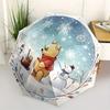 1pc Pooh and Friends Building Snowmen Durable Cartoon Folding Umbrella, Portable 3-Fold Compact Umbrella for Men and Women, Suitable for Tra