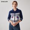 Zhaojun Women's 100% Cashmere Thickened Lapel Cardigan