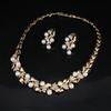 Bridal Banquet Dress Jewelry Imitation Pearl Necklace Earrings Two-piece Set