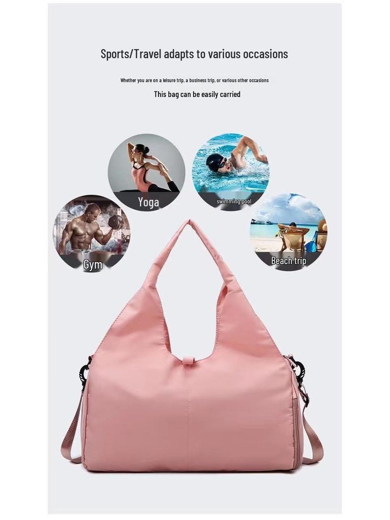 Borsa da Yoga Multifunzionale di Grande Capacità con Logo, Scomparto per Scarpe e Tracolla