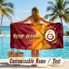 Custom Text Beach Towel, Soft Absorbent Swimming Multi-use TowelGalatasaray FC