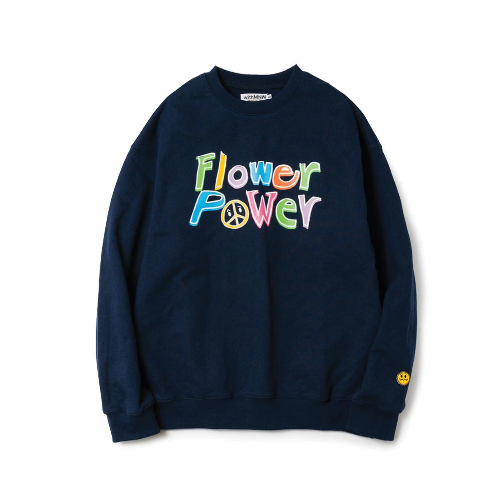 Mnw Flower Power Crewneck Navy Navy/Xl