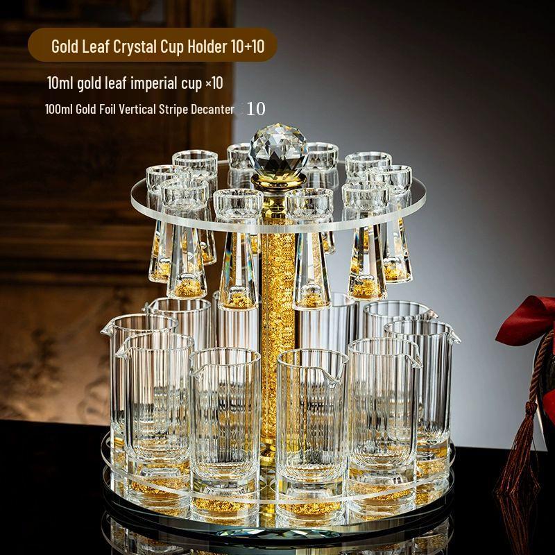 Gold Foil Crystal Baijiu Glass & Decanter Set