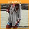 Stylish Women Vneck Short Sleeve Tshirt With Casual Irregular Hem Loose Fit Blouse