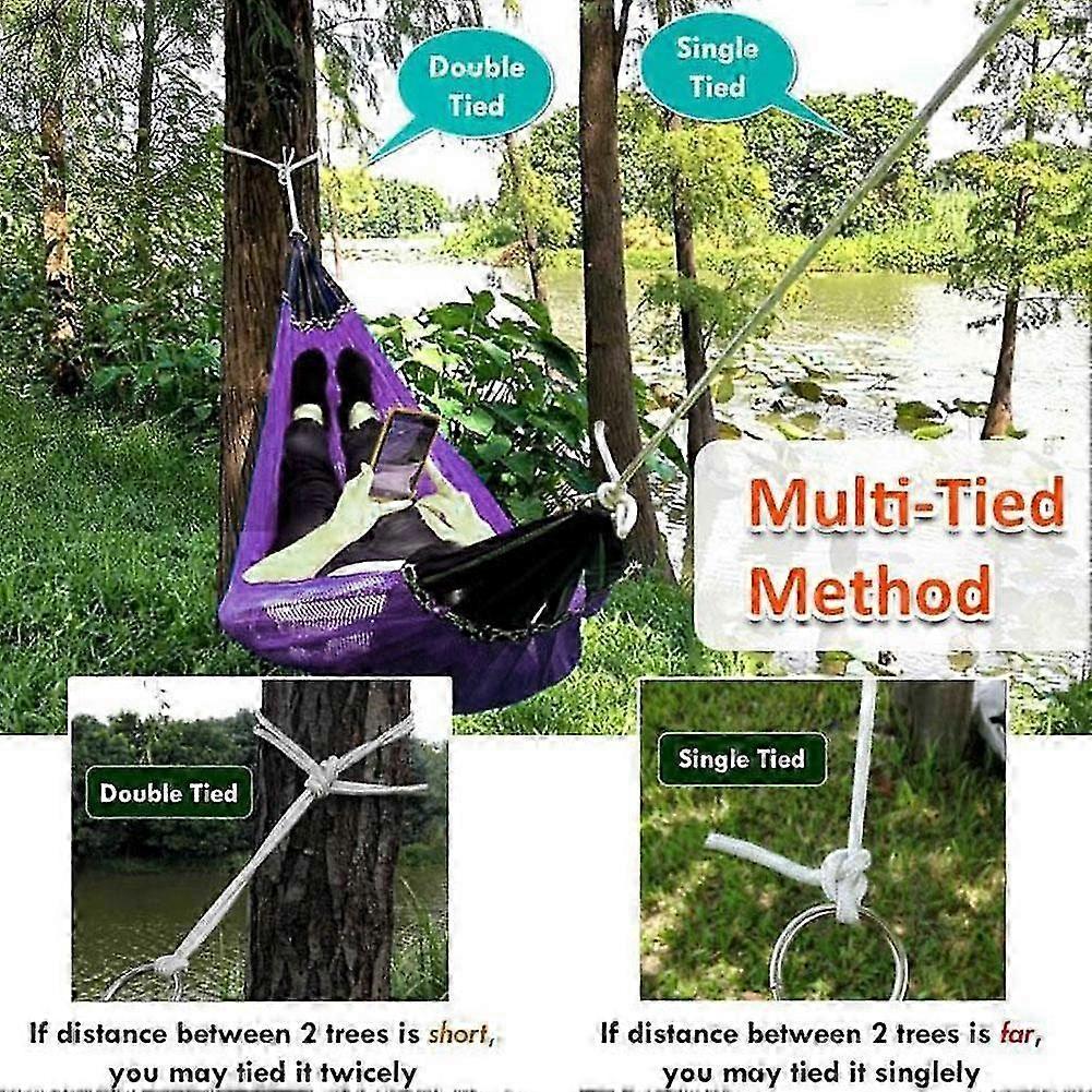 260 130 Portable Camping Hammock, Lightweight Nylon Net Hammock with Carry Bag, Outdoor Travel Garden Relaxing Hammock