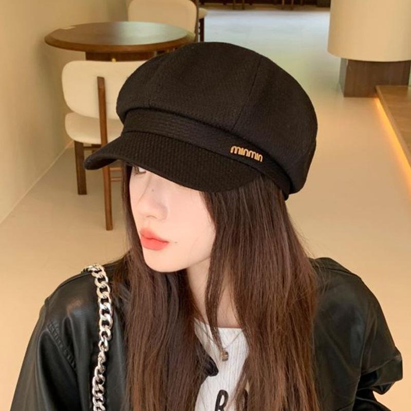 

Женская шляпа, сезонная, элитная, восьмиугольная шляпа с металлическим логотипом Sense, японская повседневная литературная и ретро-кепка газетчика