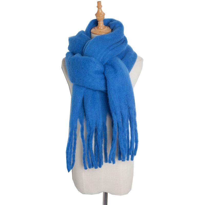Winter Thick Warm Scarf Women Cashmere Shawl and Wraps Pashmina Neckerchief Bufanda Female Solid Tassel Echarpe Poncho