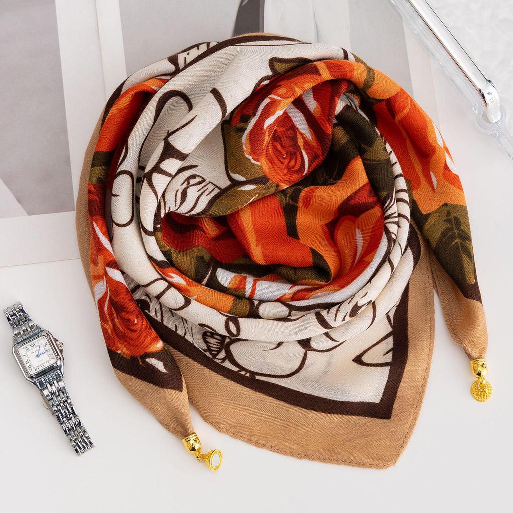 Women's Magnetic Buckle Cotton Scarf - Stylish, Lightweight, Comfortable Neck Protection