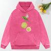 Lemon Branches Simple Print Washed Sweatshirt Couple Hip Hop Loose Hoody Autumn Cotton Streetwear Soft Women Hoodie