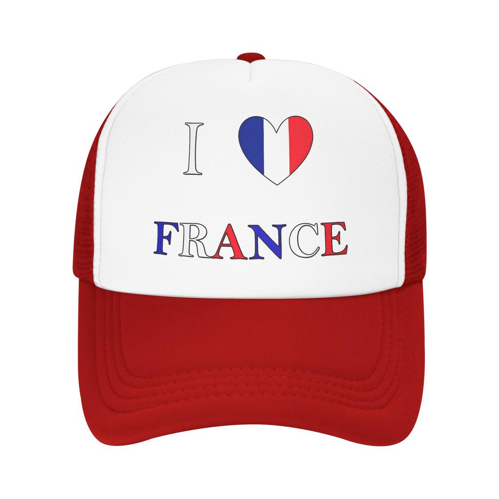 I Love France Casual Baseball Cap Running Hippie Sun Hats Spring Hot Sale Unisex Unisex Fitted Retro Baseball Caps