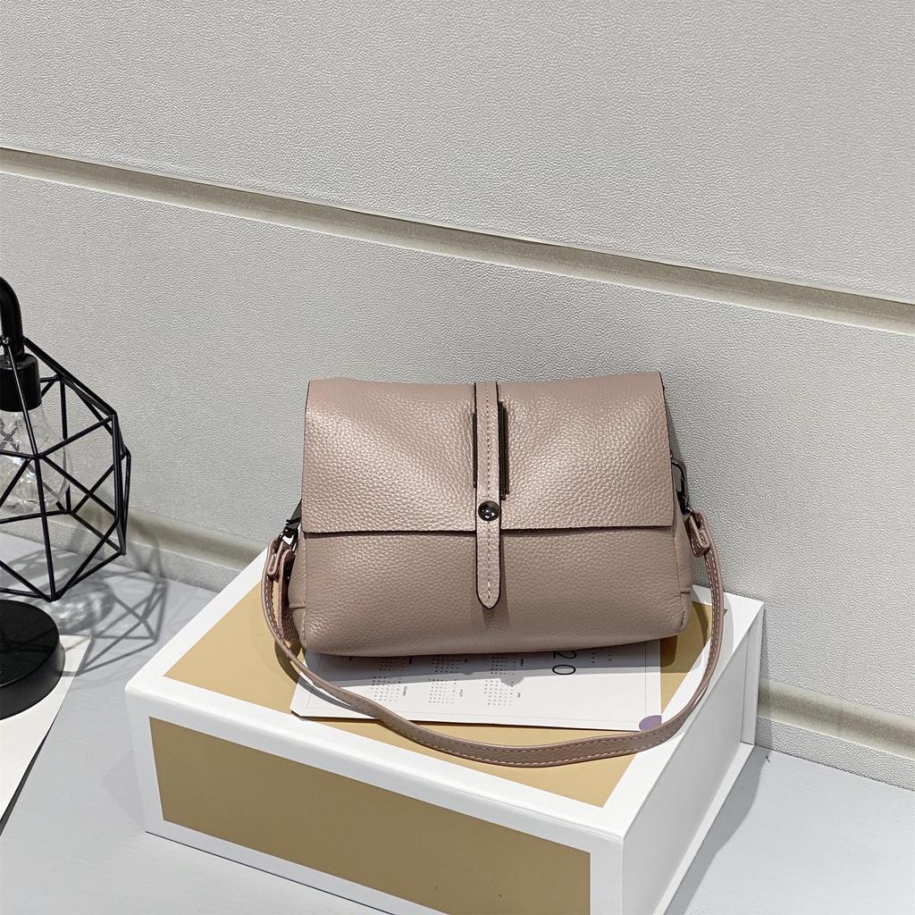 Sac à Bandoulière en Cuir Véritable Style Coréen pour Femme - Sac Décontracté en Cuir de Vache Grande Capacité