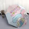 1pc Little Twin Stars Happy New Year Edition Automatic Opening/Closing Umbrella with Convenient Three-Fold Design, 8-Bone Iron Frame, Outdoor Use, Fes