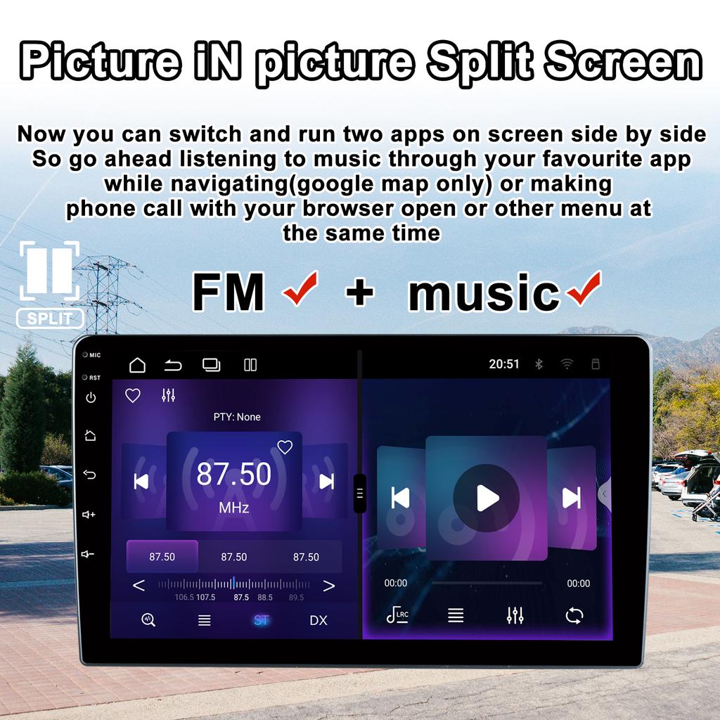RK-3562 7 9 10 Zoll Android 14 Ultradünnes 4Cores 4+32GB Autoradio für universelles kabelloses Carplay GPS Navi Wifi BT 5.0