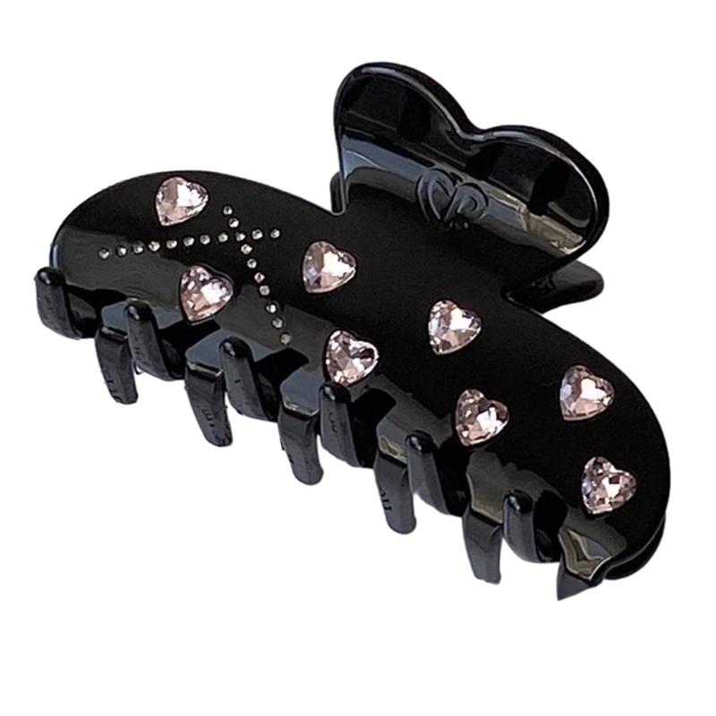 

Rhinestones Heart Hair Clip Strass Gorgeous Elegant Hairpin Sweet Glinting Hairpin Accessories for Women
