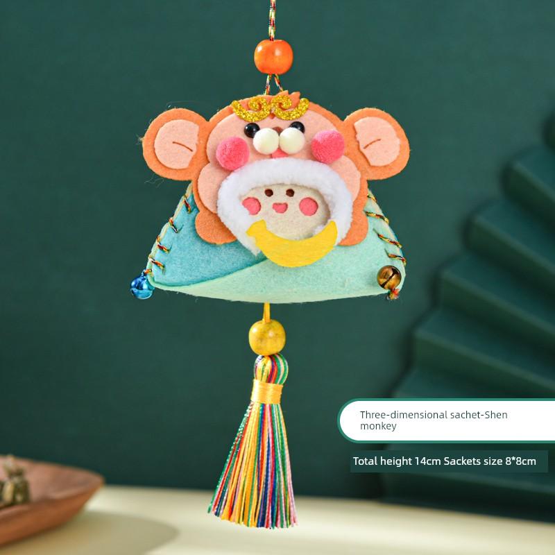 Dragon Boat Festival Sachet Perfume Bag Handmade DIY Material Package Zodiac Argy Wormwood Zongzi Pendant Pouch Mosquito Repellent Traditional