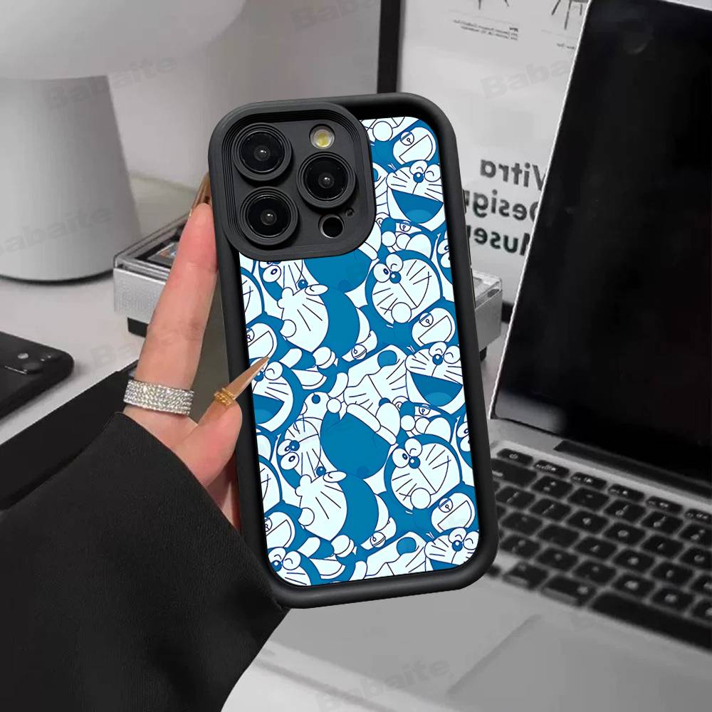 Cute Cartoon D-Doraemons Silicone Soft Phone Case For IPhone 17 16 14 13 12 11 15 Pro Max Plus Air Cover
