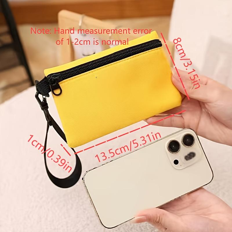 Mini Bolsa Transversal Feminina com Alça de Pulso - Bolsa Compacta com Zíper, Porta-Chaves, Organizador de Maquiagem Feminino, Mini Bolsa, Armazenamento de Pequenos Itens, Design Simples