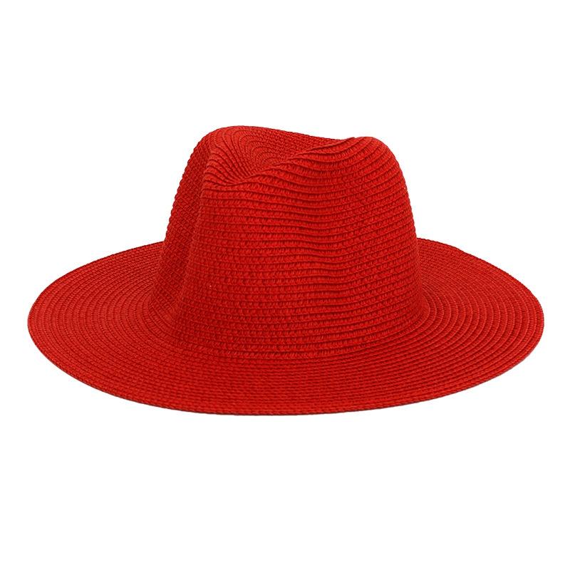 25 Colors Outdoor Sun Protection Women Beach Cowboy Hat Spring Summer Shade Solid Color Men Straw Hat Jazz Cap