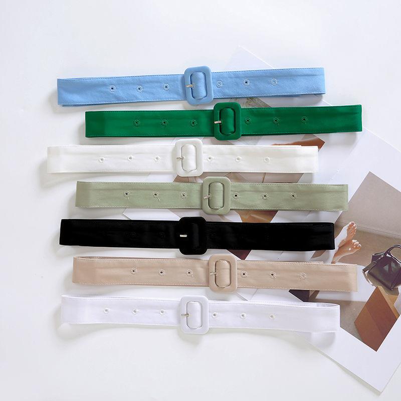 Elegant Women's Fabric Belt With Chiffon Decoration In Versatile Summer Dresses