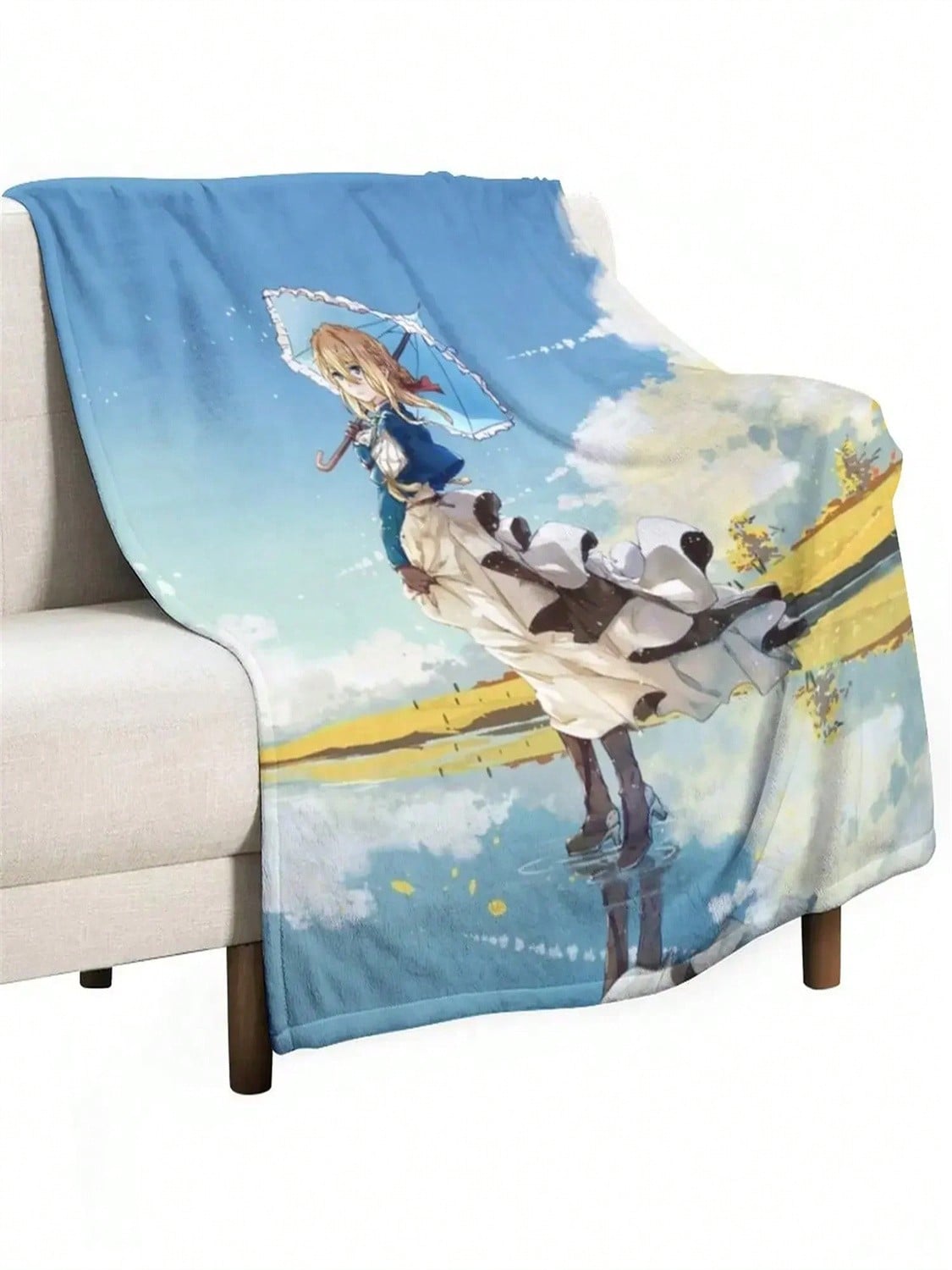 Плед Violet Evergarden 3 Дизайнерские пледы Пледы для дивана Пледы Диваны Для декора Полярный плед#Цвет_1,Размер_100X150СМ 75X95CM