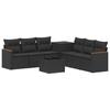 Sofa Set 8 Pieces Black Poly Rattan and Steel