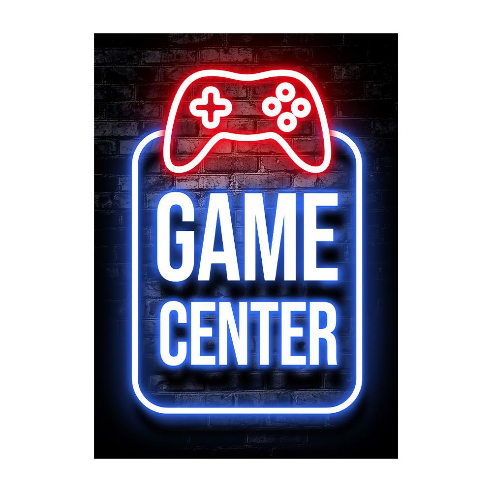 Neon Gaming Gamer Wandkunst Poster Drucke Gamer Leinwandmalerei Leinwandbild für Kinder Jungenzimmer Dekoration Spielzimmer Cuadros
