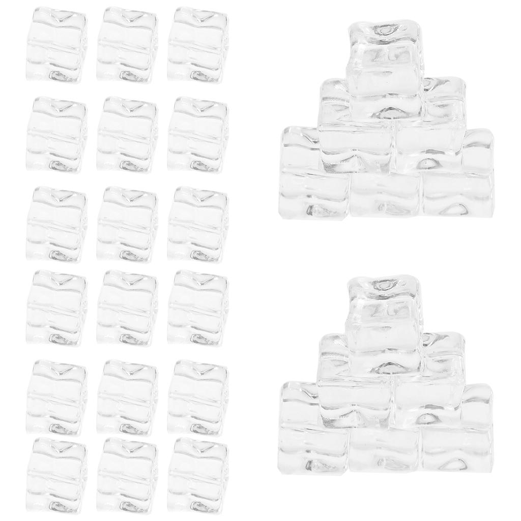 50 Pezzi Stampo per Cubetti di Ghiaccio Trasparente Pietra di Cristallo Oggetti di Scena per Fotografia Cubetti Riutilizzabili Finti Decorativi Trasparenti Artificiali