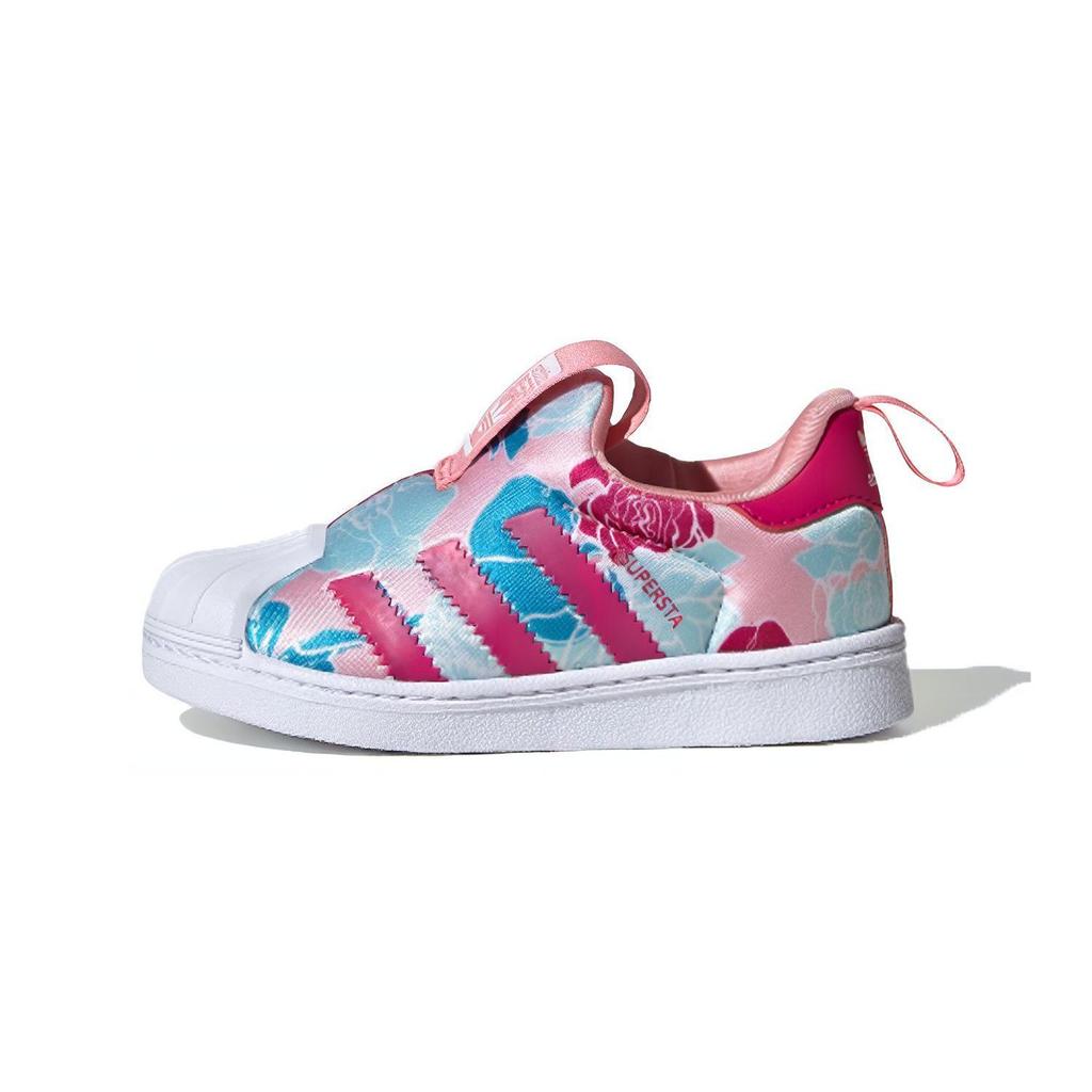 adidas Originals SUPERSTAR 360 Breathable Low Top Skateboard Shoes Pink Blue White Infant And Toddler EF6641
