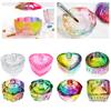 Nail Art Dappen Dish with Lid Acrylic Powder Container Holder Liquid Love Heart Square Flower Octagonal Faux Crystal Glass Cup Bowl