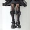 Lolita-inspirierte Strumpfhosen Bequeme Atmungsaktive Netzdesigns mit Schleifenakzenten Hochelastische Netzleggings für Mädchen
