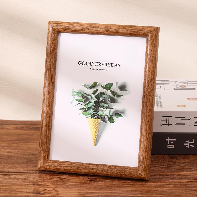 6/7/8/10 Inch A4 Photo Frame Arc Simple Wooden Density Board Back Panel for Home Bedroom Living Room Tabletop Photo Wall