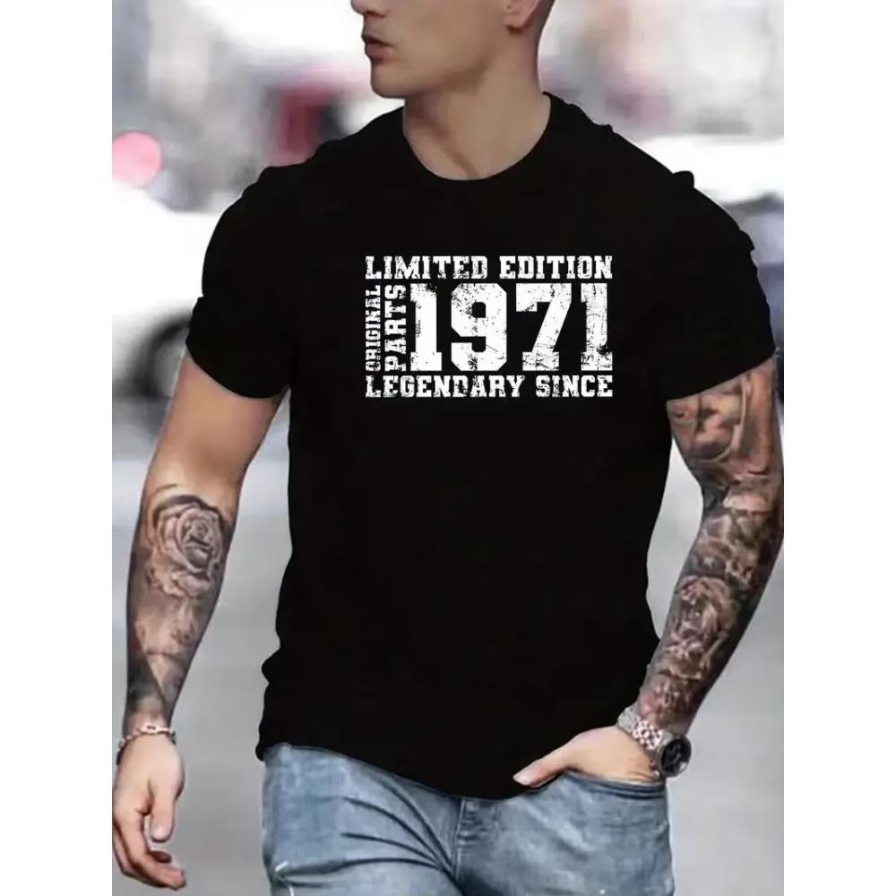 " LIMITED 1971 EDITION" Letters Print Casual Crew Neck Short Sleeve Tops Men Women Quick-drying Comfy Casual Summer Kid T-Shirt
