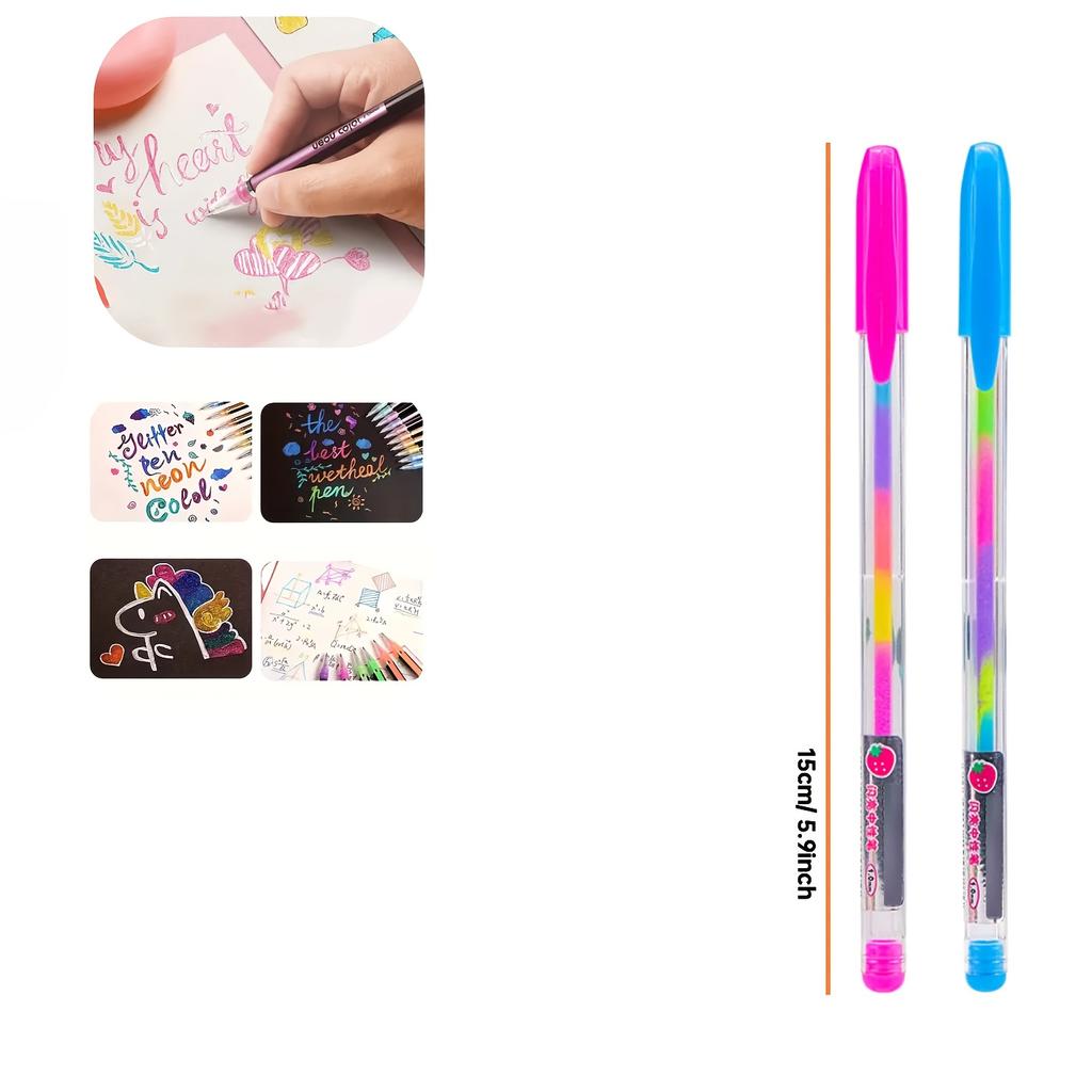 36 Colors Neon Gel Neutral Pen Set with 36 Colors to Choose From 1.2Mm Glitter Ink Vibrant Mixed Colors Smooth Writing