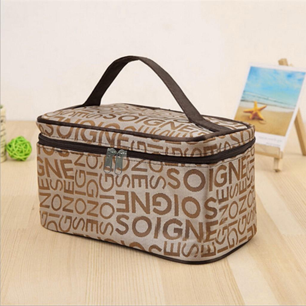 Letter Cosmetic Bag Fashion Square Travel Portable Storage Wash Bag