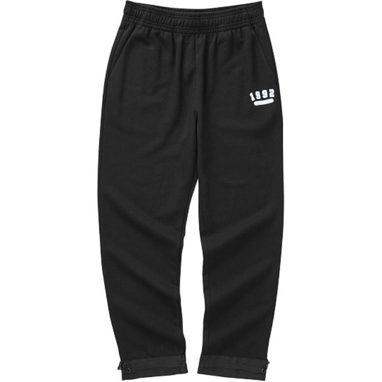 Skechers Laughing Monster Series Solid Color Numeric Elastic Waist Knitted Sports Pants Women Pants Carbon-Black L422W027-0018 L
