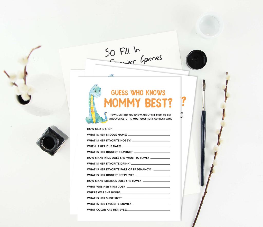 Inkdotpot Baby Shower Game Set Of 50 BabyA AlphabetA ABCA Game Dinosaur Jungle Animals Party